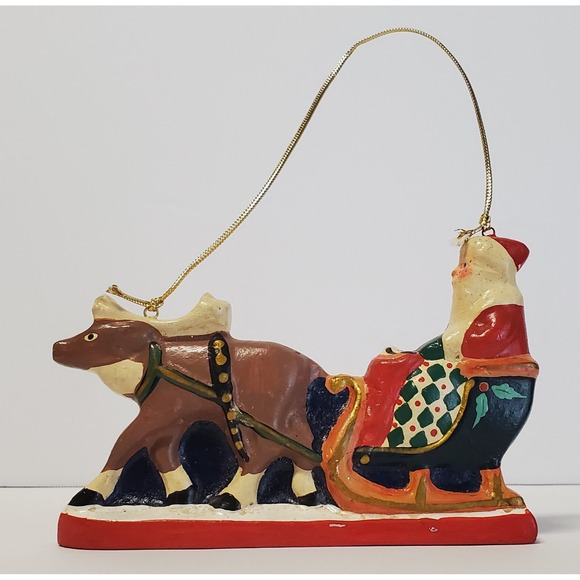 House Of Hatten Other - VTG House of Hatten HOH Christmas Ornament Resin 1994 Santa Sleigh Toys w/Hanger